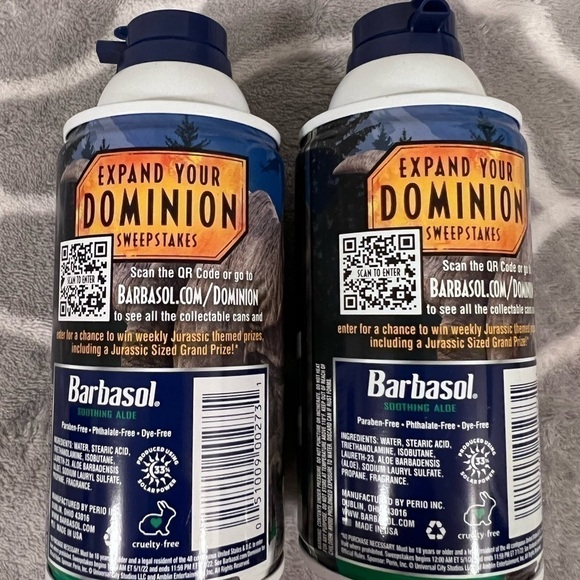 Jurassic Word Limited Edition 2022 Barbasol Shaving Cream 10 Oz lot of 2 - Picture 3 of 5